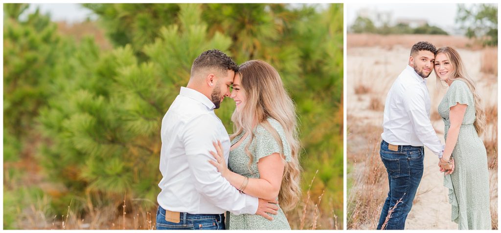 Bright and airy engagement photos at Pleasure House Natural Area in Virginia Beach, Va.