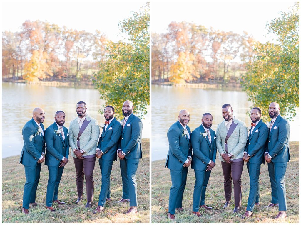 DC wedding photos of black groomsmen